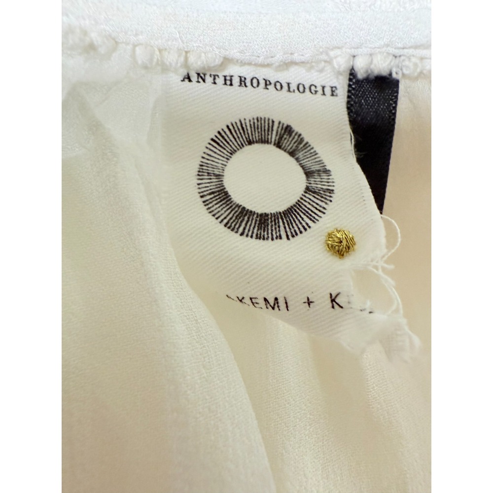 White‎ Akemie & K Anthropologie Blouse  Artsy Flowy Tunic Fairy Whimsy Tassels - Picture 4 of 8